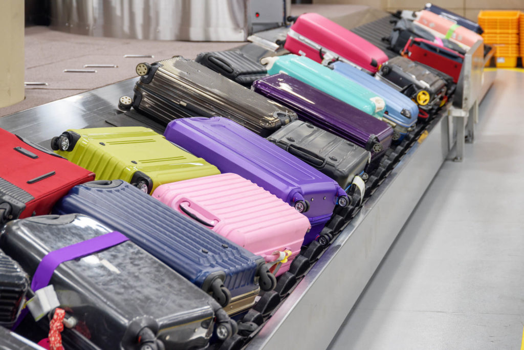 Airport luggage turnstile